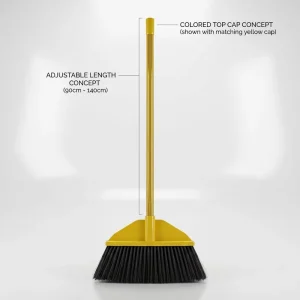 Household Items Manufacturer Soft Floor Cleaning Broom and Dustpan Set Plastic Broom Wooden Mop Stick