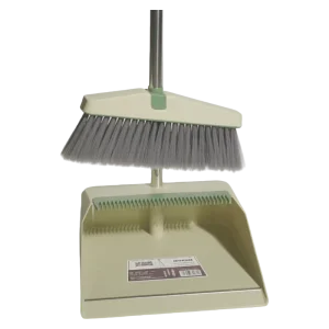 Household Long-Handle PET Broom with Dustpan, Soft Bristles and PP Broom Head