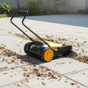 Household Plastic Broom Floor Sweeper, 550mm Sweeping Width, 400mm Side Brush
