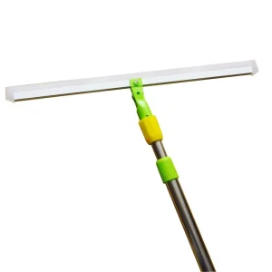 Household Silicone Floor Squeegee with Telescopic Handle and 360° Swivel