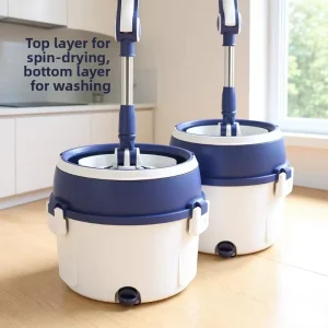 Household Single-Barrel Stainless Steel Rotating Mop Bucket 360-Degree Floor Cleaning Bucket