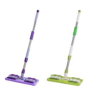 Household Spinning Flat Dust Mop with Clip Cloth, Dry Antistatic Cleanroom Mop