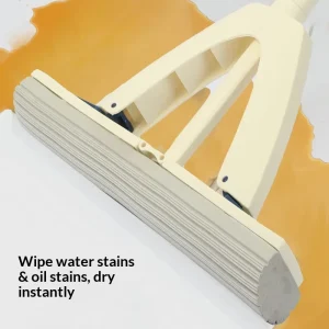 Household Sponge Mop with Water-Absorbing, Washable, and Replaceable Head