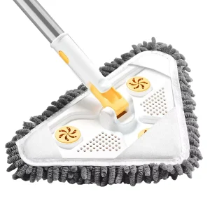 Household Stainless Steel Rotary Mop Telescopic Dry Wet Dual Purpose Flat Mop Swivel Handle Dust Removal Cleaning Tool