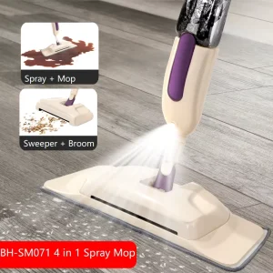 Household Three-Part Pole Microfiber Flat Spray Mop