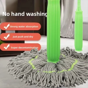 Household Twist Microfiber Mop Hands-Free Spin Water Rotating Floor Cleaning Mop