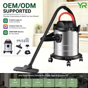 Household Wet Dry Handheld Vacuum Cleaner 18L Large Bucket 19000Pa Suction HEPA Filter Electric Vacuum with Disposable Dust Bag