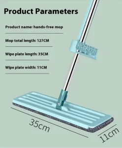 Household Wet and Dry Microfiber Flat Mop with Steel Handle, PP Mop Head, and Slide-Type Squeeze Design