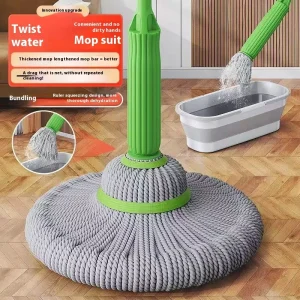 In Stock Fast Delivery Kitchen Bathroom Microfiber Washable Mops Long Handled Twist Floor Cleaning Self Wringing Water Mop Mops