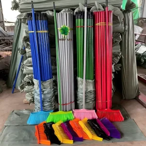 Indoor Cleaning Home Brooms and Dustpan Set with Plastic Bristle Wooden Handle Durable and Eco Friendly