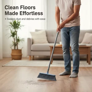 Indoor Outdoor Broom with Long Handle Brooms for Floor Cleaning