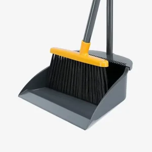 Indoor/Outdoor Dustpan and Broom Cleaning Tool Long Handle Heavy-Duty Cleaning Broom and Dustpan Set