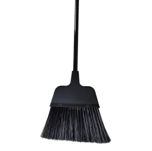 Indoor and Outdoor Cleaning Broom with Long Metal Handle and Hard Bristles