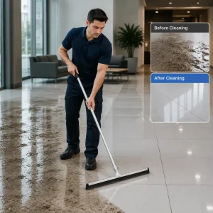 Industrial 18/24 Inch Double EVA Foam Blade Floor Squeegee with Stainless Steel Handle