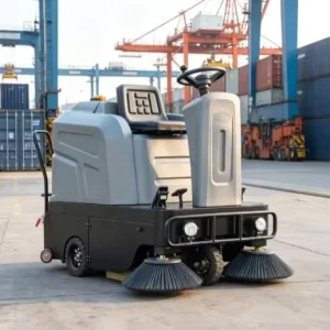 Industrial Battery Ride on Floor Sweeper 1250mm for Container Terminals Logistics Yards Cargo Ports Outdoor Cleaning Machine