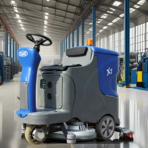 Industrial Commercial Ride On Electric Floor Scrubber Dryer Cleaning Machine Double Scrubbing Compact