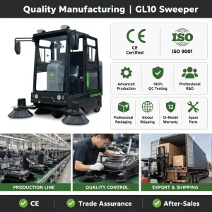 Industrial Commercial Ride on Sweeper Wide Area Road Street Floor Cleaning Machine for Large Plazas Public Squares