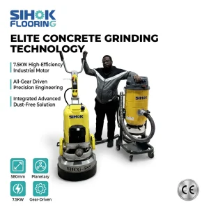 Industrial Concrete Grinder With Vacuum Dust Vacuum Port Stand Behind Floor Grinding Polishing Machine for Flooring