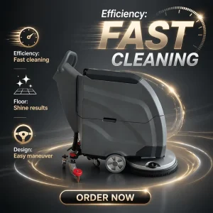 Industrial Cordless Walk-Behind Floor Scrubber Washer with 24V 100Ah Battery