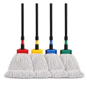 Industrial Cotton 60/40 Blend Wet Floor Mop with ABS Clamp and 135 cm Pole Custom Color