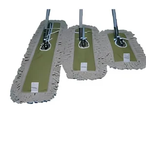 Industrial Cotton Dust Mop Set, 4 Sizes, Loop-End Yarn with Aluminum Handle