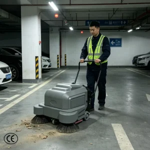 Industrial Electric Floor Sweeper Machine Walk Behind Road Sweeper for Commercial Cleaning