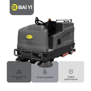 Industrial Electric Ride-On Floor Scrubber Dryer and Sweeper