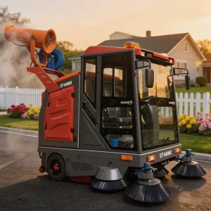 Industrial Electric Ride-on Street Sweeper 8000-15000m²/h for Community and Factory Cleaning