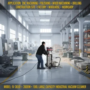 Industrial Electric Vacuum Cleaner 220V Single Phase HEPA Filters Stainless Steel 100L