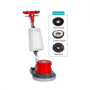 Industrial Electric Walk Behind New Compact Hand Push Floor Burnishing Scrubber