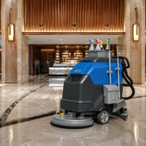 Industrial Electric Walk Behind Scrubbing Machine Compact Street Electric Industrial Floor Washing Machine