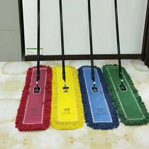 Industrial Flat Recycled Cotton Dust Mop with Iron Handle