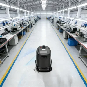 Industrial Floor Scrubber and Sweeper Machine for Warehouse Cleaning