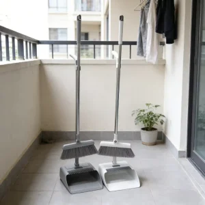 Industrial Long Handled Dustpan and Brush Set Strong Metal Handle Dust Pan With Floor Sweeping Broom Sweeper Set