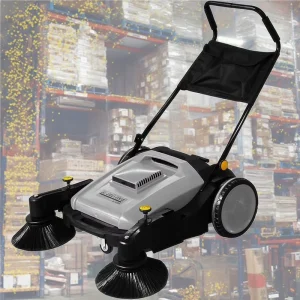 Industrial Manual Street Sweeper Hand Push Walk Behind Floor Cleaner New Condition