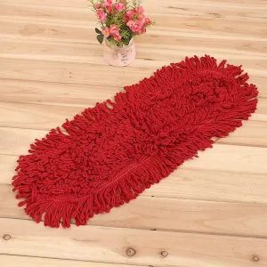 Industrial Oil Dust Mop Head, Red Pocket Flat Mop Refill, 60/90/110 cm, for Commercial Floor Cleaning
