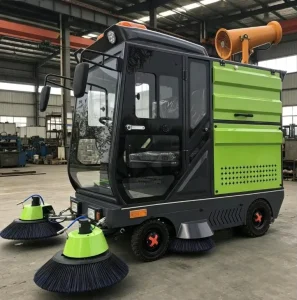 Industrial Outdoor Road Cleaning Machine ST-BR 220-180R Ride-on Electric Street Sweeper with Water Spray
