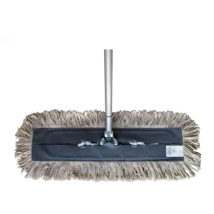 Industrial Rectangular Dust Mop with Swivel Handle, Metal Frame, Polyester Cotton Chenille Mop Head for Floor Cleaning