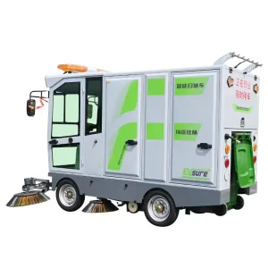 Industrial Ride-On Electric Road Sweeper, Rechargeable, 3- or 4-Wheel, for Communities, Parks and Factories