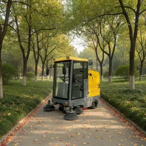 Industrial Ride-On Electric Self-Propelled Floor Sweeper with 220L Dustbin for Factory and Warehouse