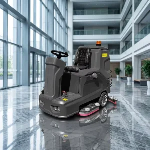 Industrial Ride-On Floor Scrubber with High Suction for Warehouse Cleaning