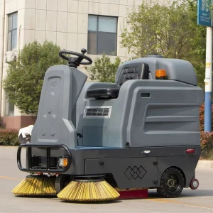Industrial Ride-On Floor Sweeper Machine for Warehouse Cleaning