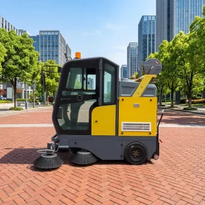 Industrial Ride-On Floor Sweeper with High Suction for Warehouse Cleaning