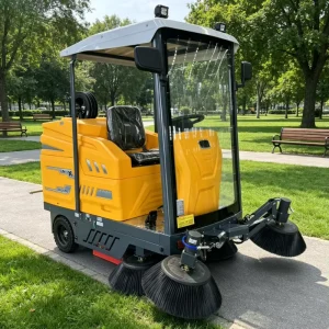 Industrial Ride on Floor Sweeper Vacuum Sweeper Machine 180L Dustbin 8000-10000㎡/h Cleaning Capacity