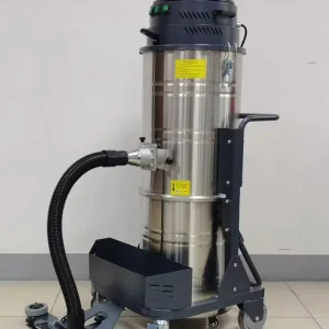 Industrial Vacuum Cleaner 100L Stainless Steel Tank with Cart Mobile Design for Factory Use