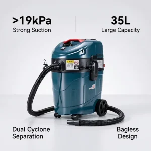 Industrial Vacuum Cleaner Manufacturer Wet Dry Dual Cyclone Bagless 35L Electric Vacuum Cleaner for Woodwork Construction