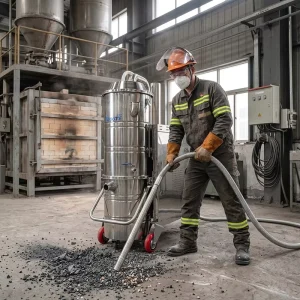 Industrial Vacuum Cleaner for Hot Refractory Powder, Kiln Refractory Residue, Hot Ceramic Granules