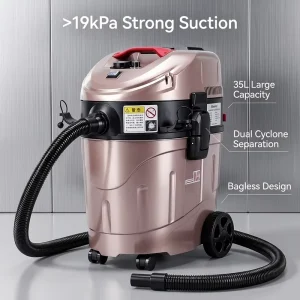 Industrial Vacuum and Dust Extractor 19kPa Vacuum Cleaner for Construction Sites and Garages