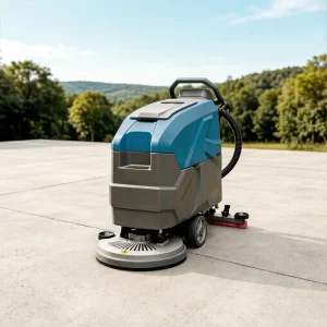 Industrial Walk Behind Electric Floor Sweeper Double Water Tank Hand Push Automatic Floor Scrubber Road Washer for Warehousing