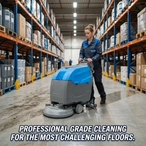 Industrial Walk Behind Floor Scrubber 24V 100Ah Battery Powered 540mm Floor Cleaning Machine 4300㎡ h for Warehouse & Factory